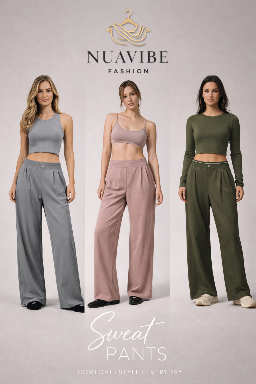 Women's High-Waisted Wide-Leg Sweatpants