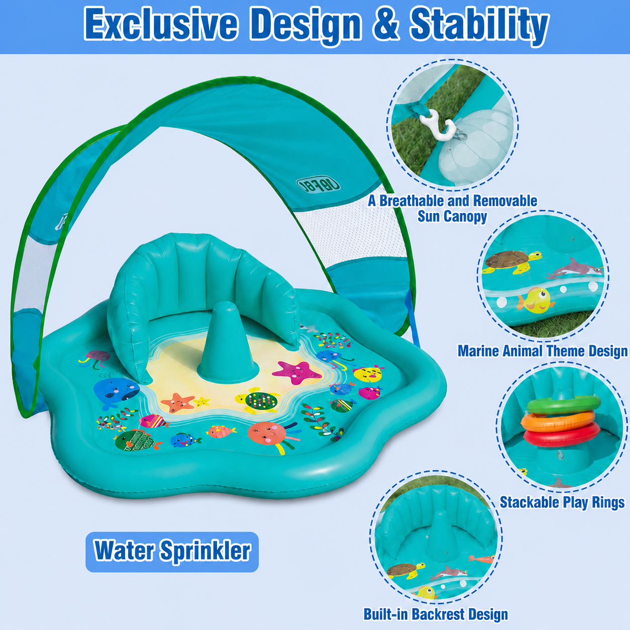 💦Baby Detachable Awning Floaties 💦